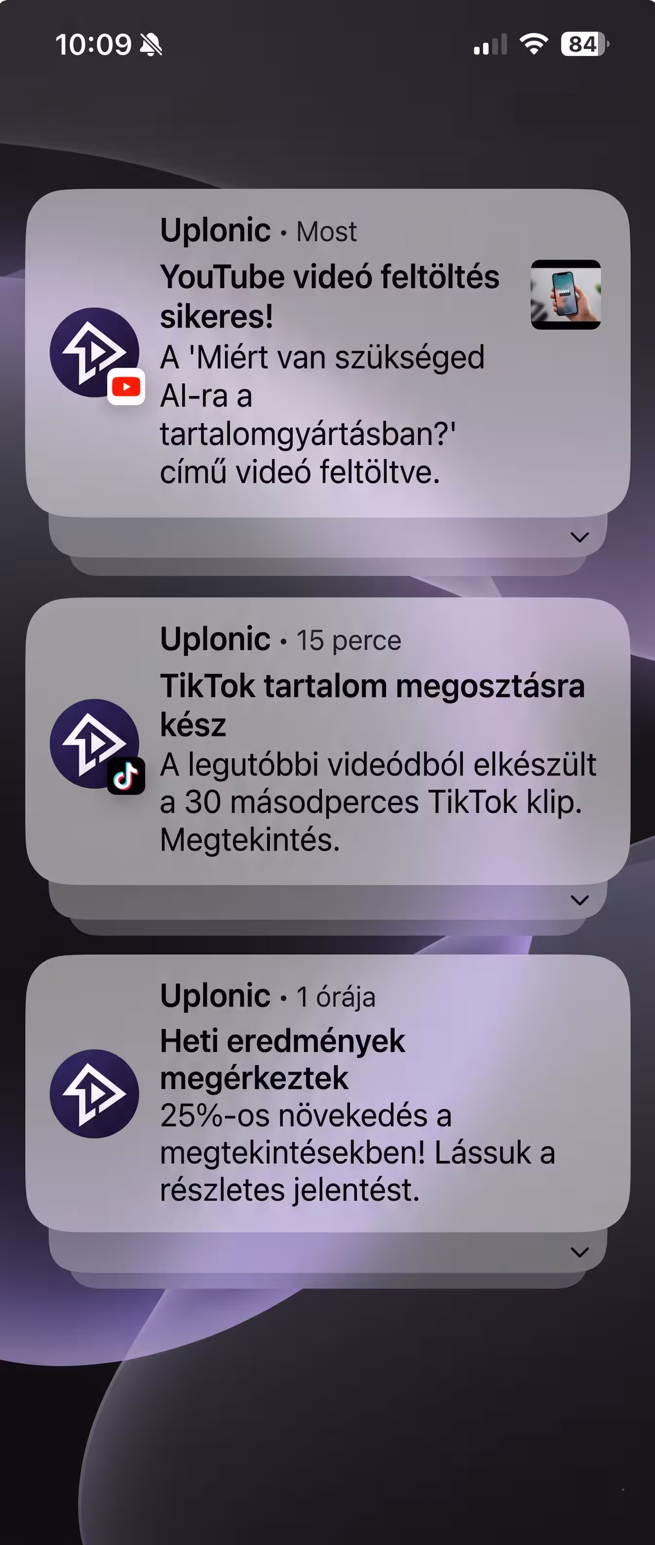 Uplonic app on mobile phone showing video scheduling interface